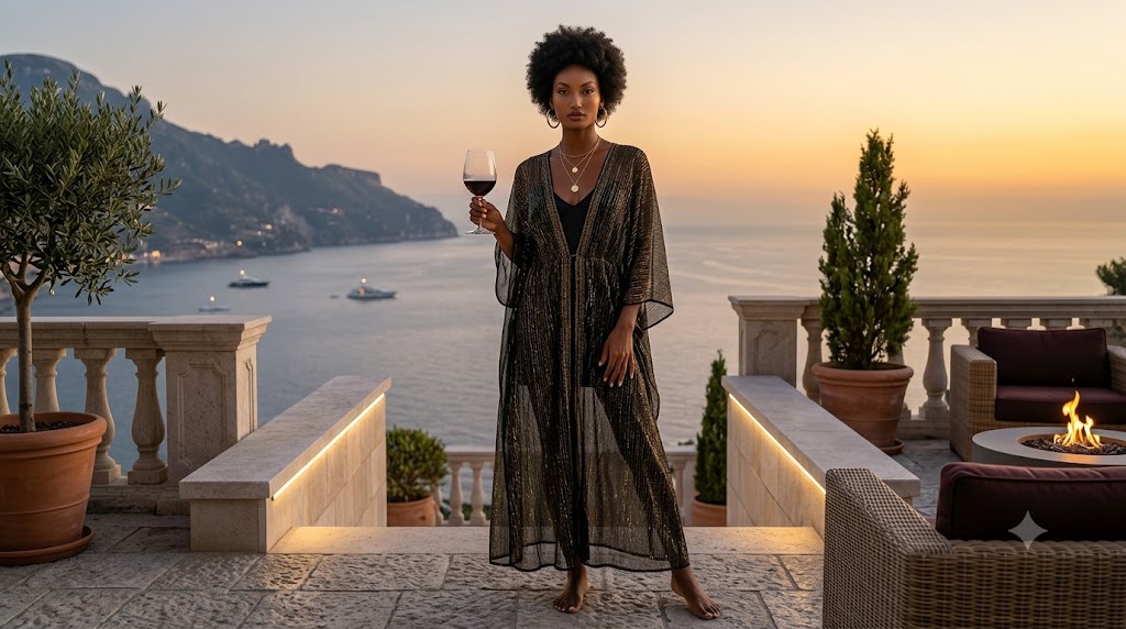 The Metallic Gold Thread Kaftan
